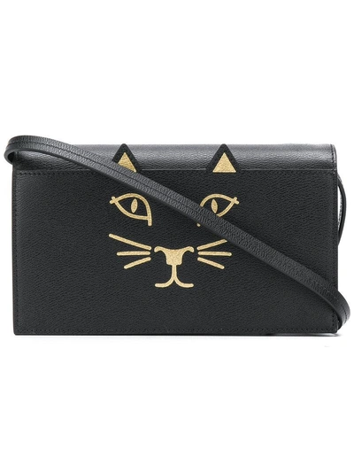 Shop Charlotte Olympia Feline Clutch Bag In Black