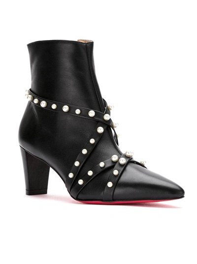 Shop Zeferino Embellished Leather Boots In Black