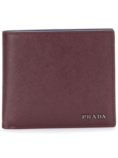 Prada Mini Foldable Wallet - Red In Red