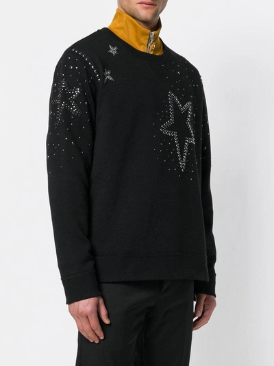 Shop Valentino Studded Star Sweatshirt - Black