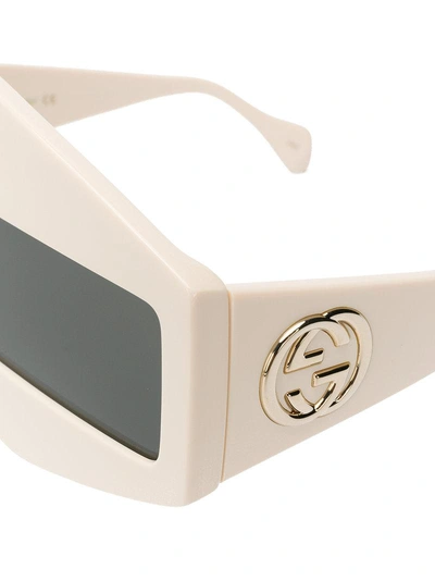 Shop Gucci Eyewear Teardrop Oversized Sunglasses - Neutrals