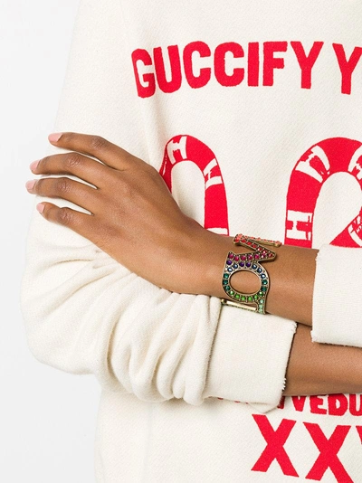 Shop Gucci Loved Cuff Bracelet