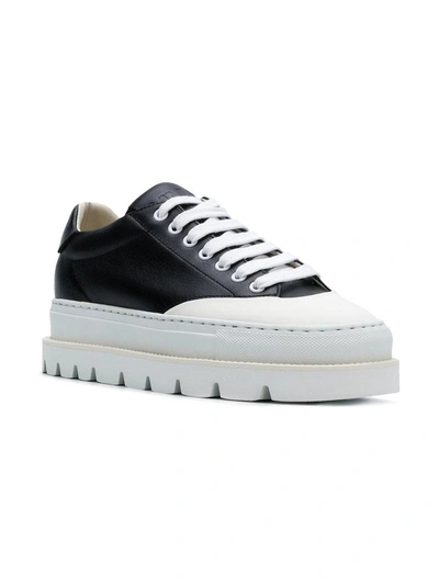 Shop Mm6 Maison Margiela Ridged Platform Sneakers - Black