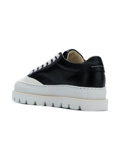 Shop Mm6 Maison Margiela Ridged Platform Sneakers - Black