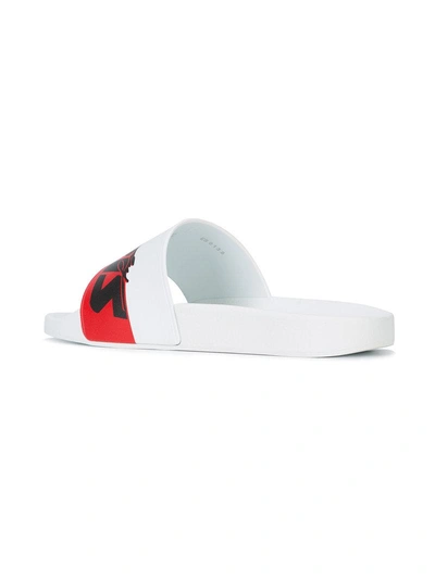 Shop Givenchy Logo Open-toe Slides In White