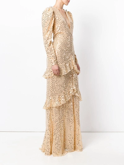 Shop Alessandra Rich Sequin Ruffled Gown