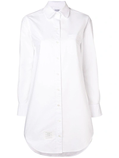 Shop Thom Browne Longsleeved Shirt Dress In White