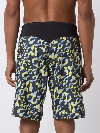 Shop Amir Slama Geometric-print Swim Shorts