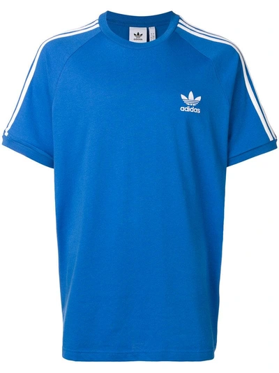 Shop Adidas Originals Adidas Classic 3-stripes T-shirt - Blue