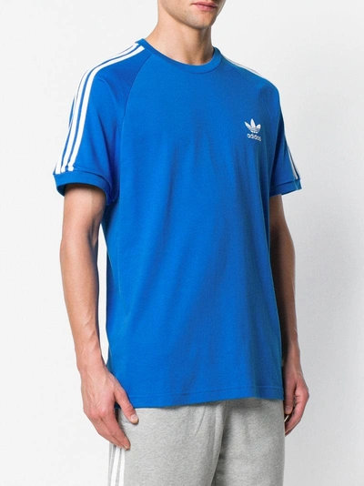Shop Adidas Originals Adidas Classic 3-stripes T-shirt - Blue