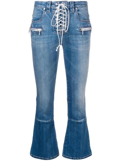 Shop Ben Taverniti Unravel Project Lace-up Flared Jeans