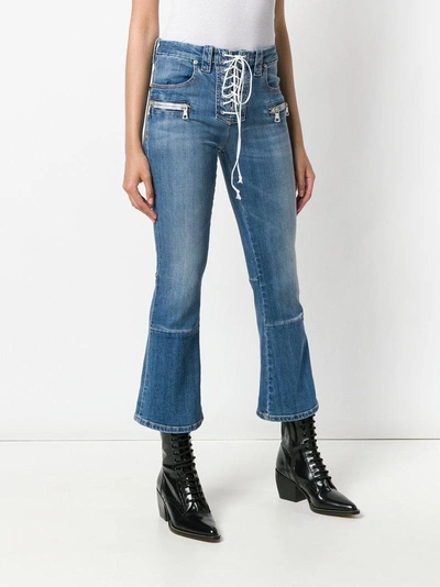 Shop Ben Taverniti Unravel Project Lace-up Flared Jeans