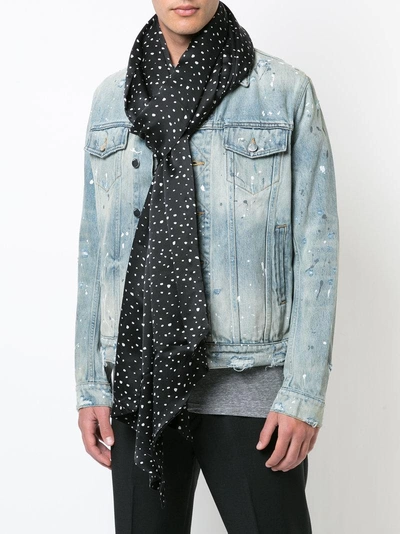 Shop Amiri Pebbled Long Scarf - Black