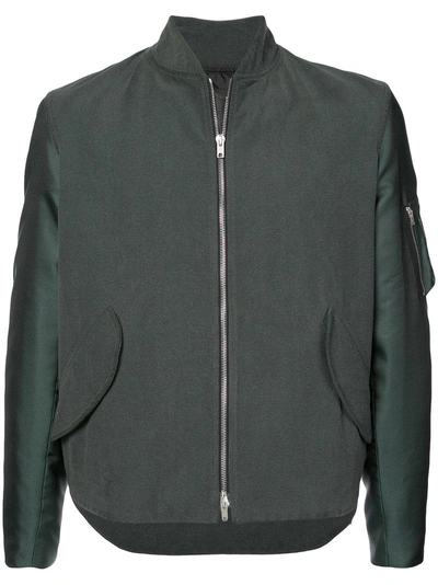 Shop Yang Li Boxy Bomber Jacket - Green