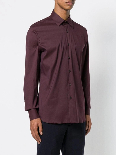 Shop Prada Long-sleeve Fitted Shirt - Red