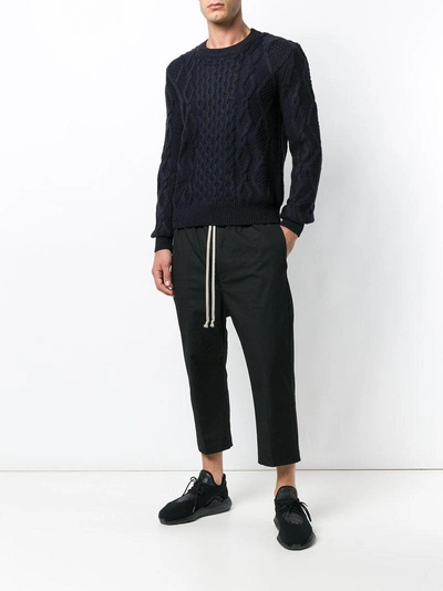 Shop Rick Owens Drop-crotch Cropped Trousers In Black