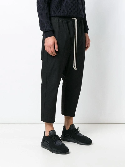Shop Rick Owens Drop-crotch Cropped Trousers In Black