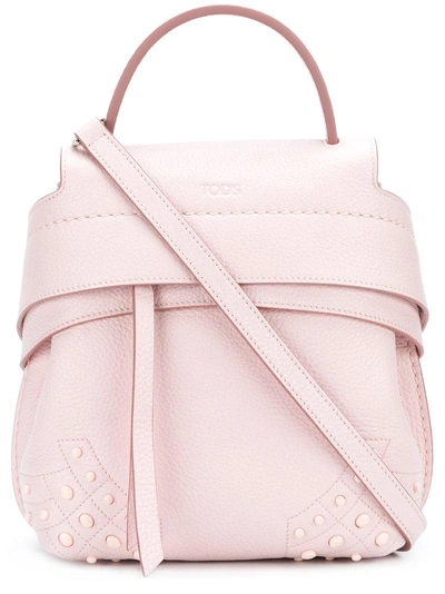 Shop Tod's Wave Mini Backpack - Pink In Pink & Purple