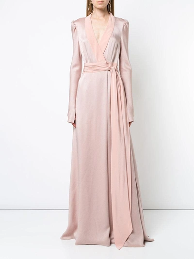 Shop Diane Von Furstenberg Wrap Front Gown In Pink