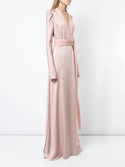 Shop Diane Von Furstenberg Wrap Front Gown In Pink