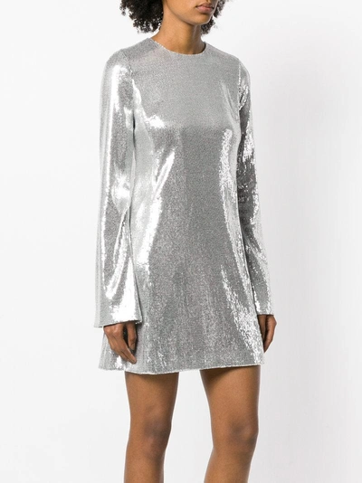 Shop Galvan Galaxy Sequin Dress In Metallic