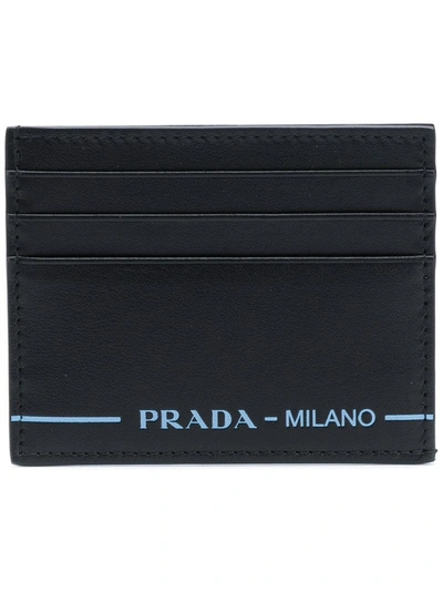 Shop Prada Logo Printed Cardholder - Black