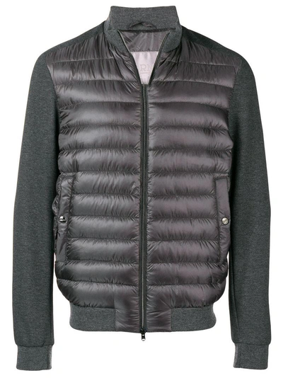 Shop Herno Zipped Padded Jacket - Grey