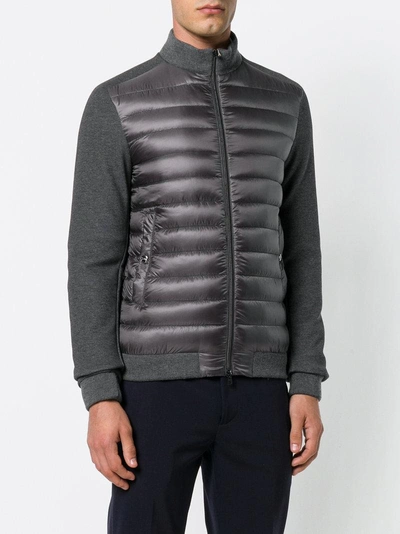 Shop Herno Zipped Padded Jacket - Grey