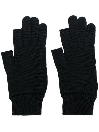 Shop Rick Owens Knitted Gloves - Black