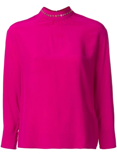 Shop Just Cavalli Studded Collar Blouse - Pink
