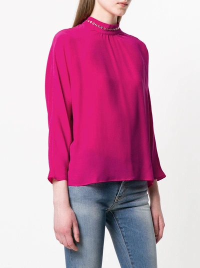 Shop Just Cavalli Studded Collar Blouse - Pink
