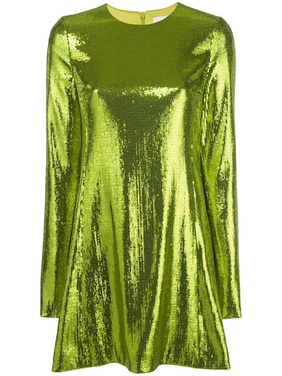 Shop Galvan Galaxy Sequin Dress - Green