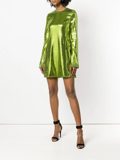 Shop Galvan Galaxy Sequin Dress - Green