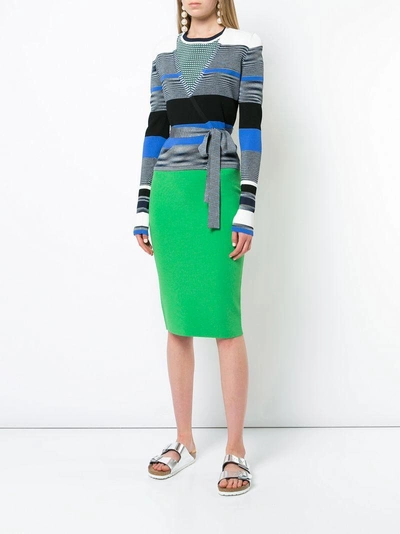 Shop Diane Von Furstenberg Dvf  Textured Pencil Skirt - Green