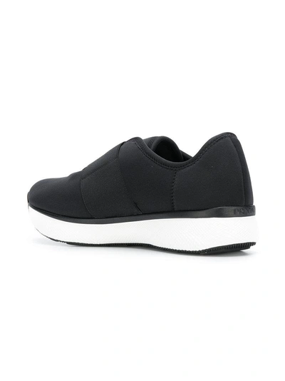 Shop Prada Neoprene Slip-on Sneakers In Black