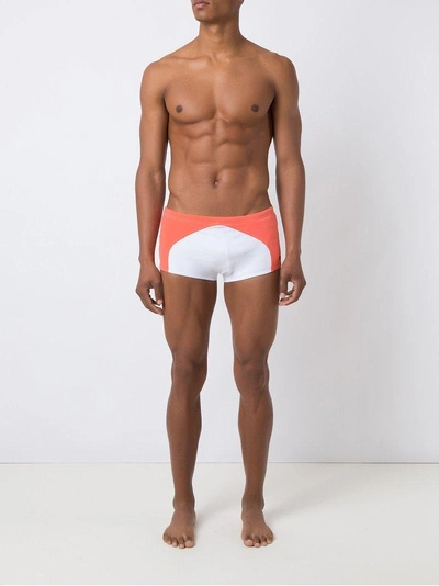 Shop Amir Slama Panelled Low-rise Trunks