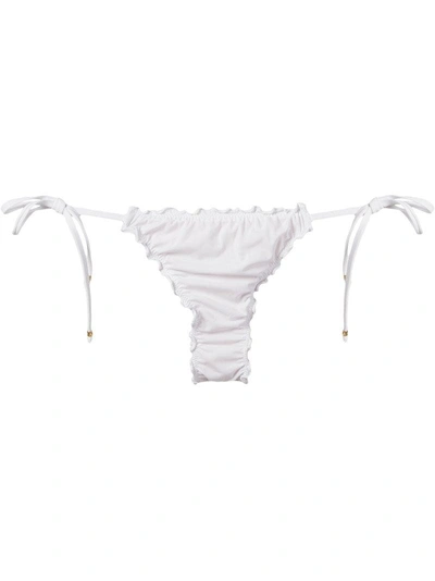 Shop Amir Slama Ruffled Trim Bikini Bottom In White