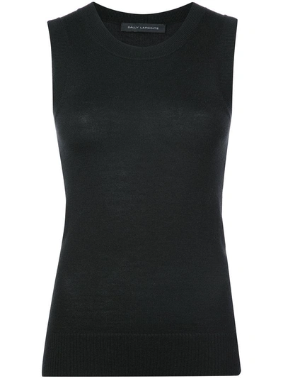 Shop Sally Lapointe Knitted Tank Top In Black