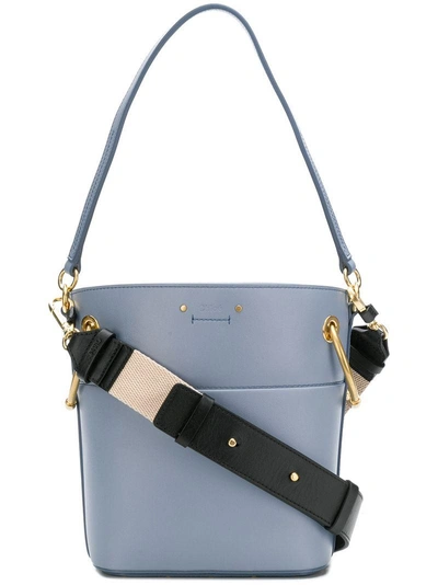 Shop Chloé Small Roy Bucket Bag - Blue