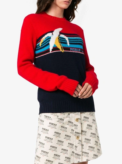 Shop Prada Banana Knit Wool Jumper In Blue