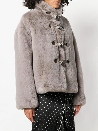 Shop Golden Goose Deluxe Brand Faux Fur Toggle Jacket - Grey