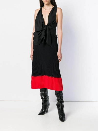 Shop Alexander Mcqueen Knitted A-line Skirt - Black