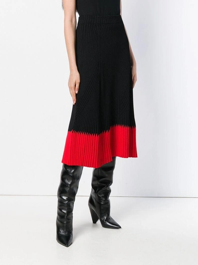 Shop Alexander Mcqueen Knitted A-line Skirt - Black