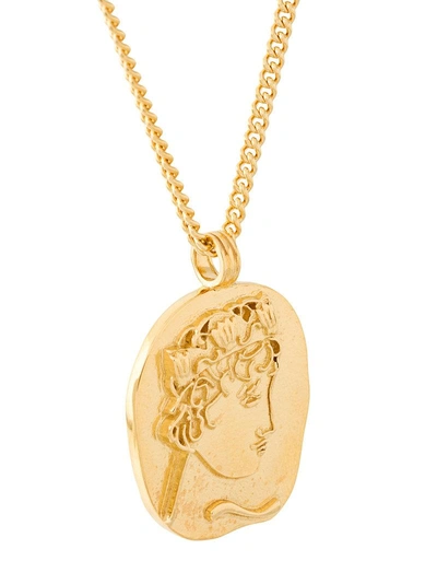 Shop Lucy Folk Neptune Face Pendant Necklace - Metallic