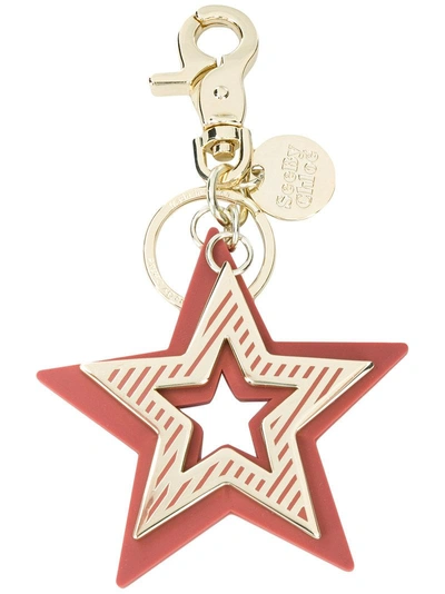 Shop See By Chloé Star Key Ring In Pink