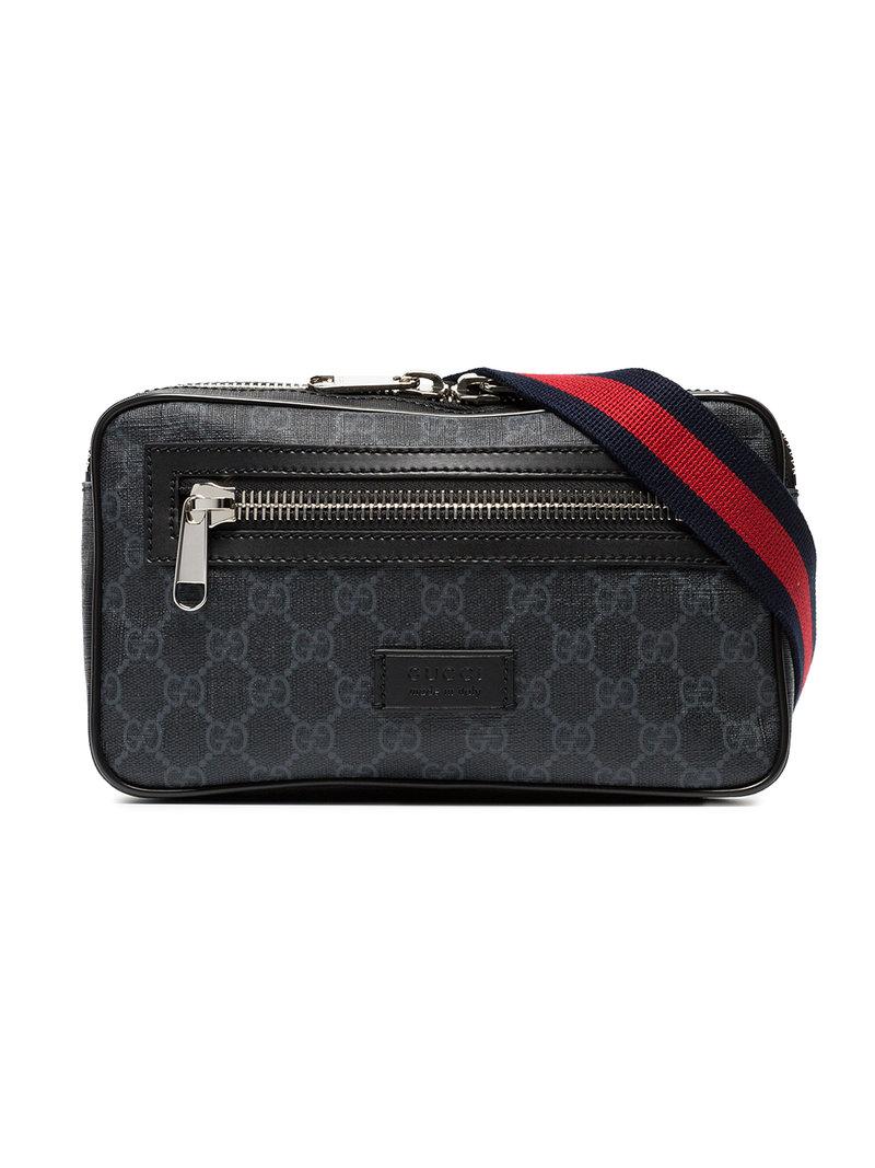Gucci Leather-trimmed Monogrammed Coated-canvas Belt Bag In 1095 Blkner | ModeSens