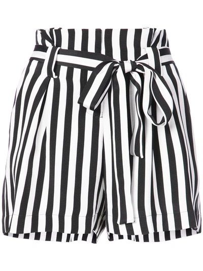 Shop L Agence L'agence Striped Shorts - White