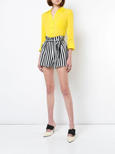 Shop L Agence L'agence Striped Shorts - White