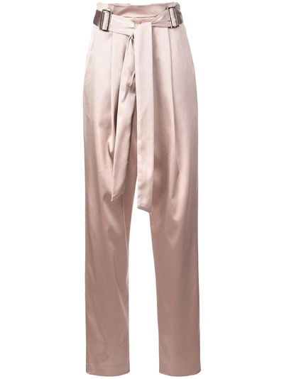 Shop Sally Lapointe Tie Waist Tapered Trousers
