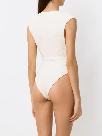 Shop Haight V-neck Tricot Swimsuit - White